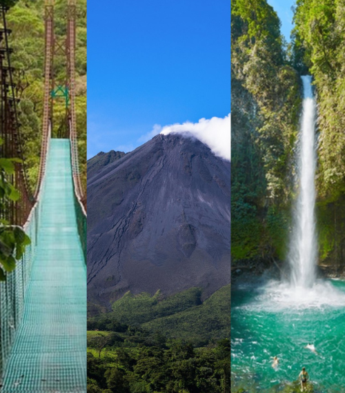 Combined Tour: Hanging Bridges, Waterfall & Volcano
